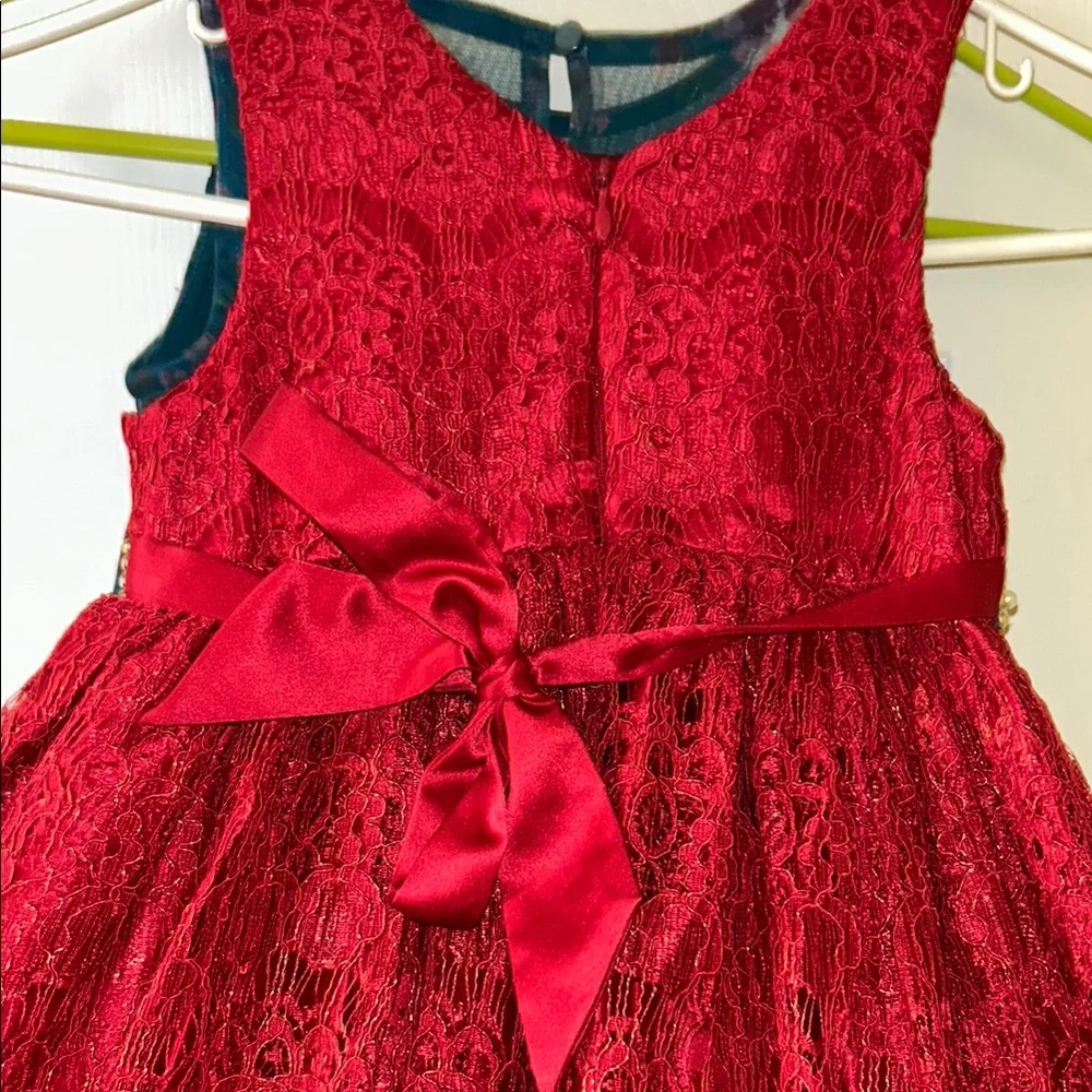 Floral Blue/green and Red Lace Kids Dresses - Picture 11 of 11